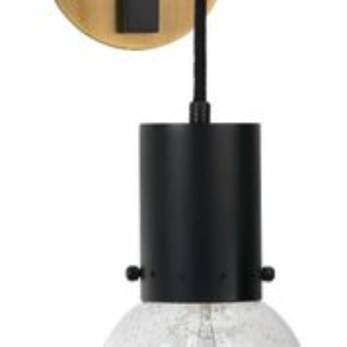 14" Clear and Black Strada Pendant Sconce with Oiled Bronze - IMAGE 1