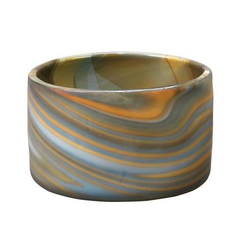 7" Matte Multi-Color Swirl Handblown Small Glass Vase - IMAGE 1