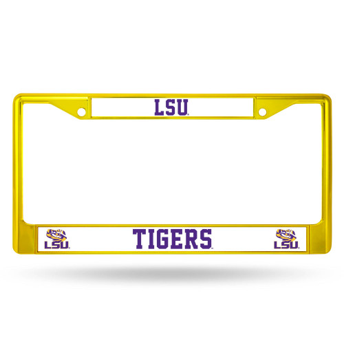 6" x 12" Yellow and Purple College LSU Tigers License Plate Cover - IMAGE 1