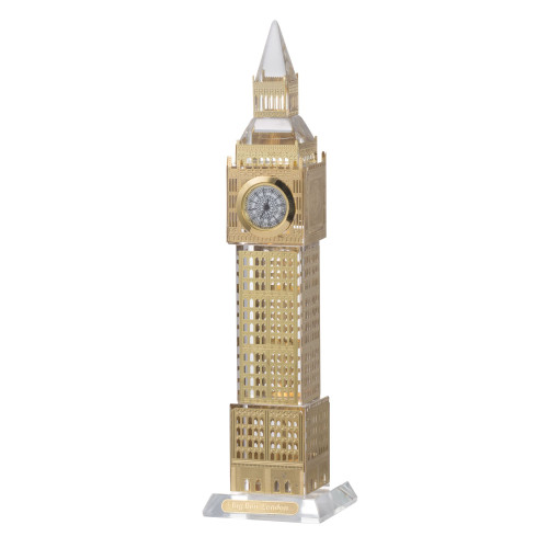 8.5" Gold and Clear Vintage Big Ben Tabletop Clock - IMAGE 1