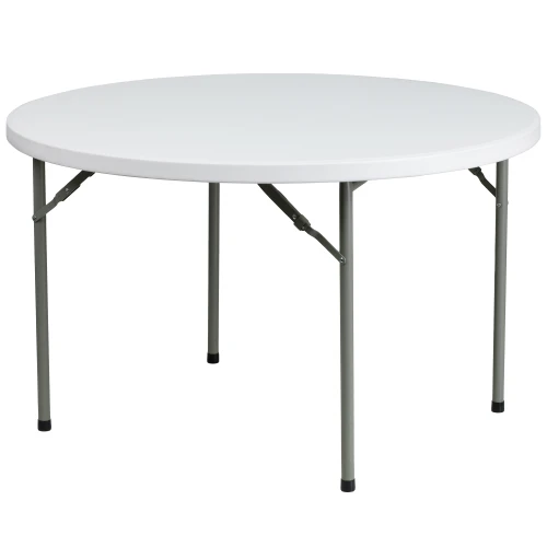48" White Round Contemporary Outdoor Furniture Patio Folding Table - IMAGE 1