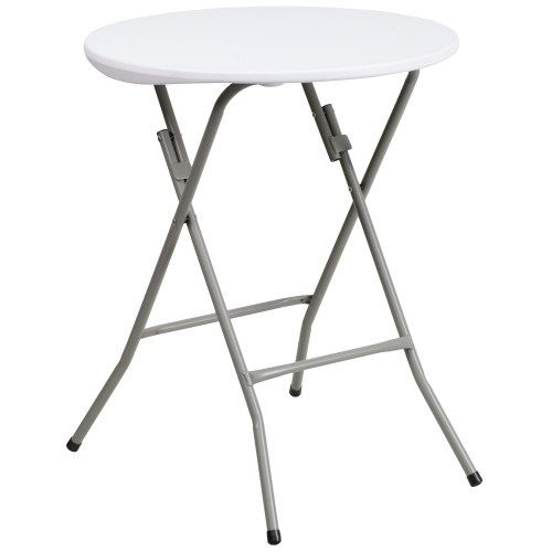 29.25" White Round Contemporary Outdoor Patio Folding Table - IMAGE 1
