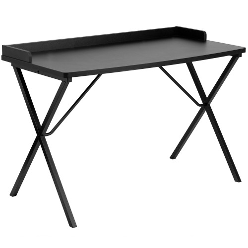 47.25" Black Contemporary Rectangular Computer Desk - IMAGE 1