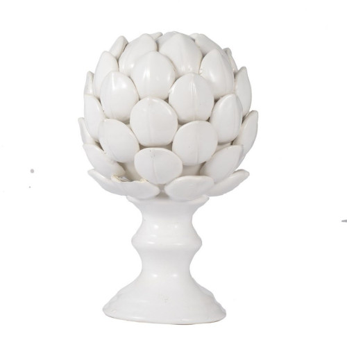 10" White Large Albinia Porcelain Artichoke - IMAGE 1