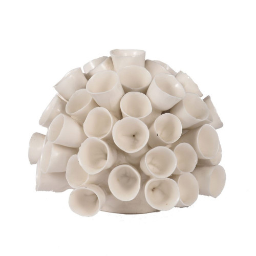 5.5" White Ceramic Coral Accent Piece Decor - IMAGE 1