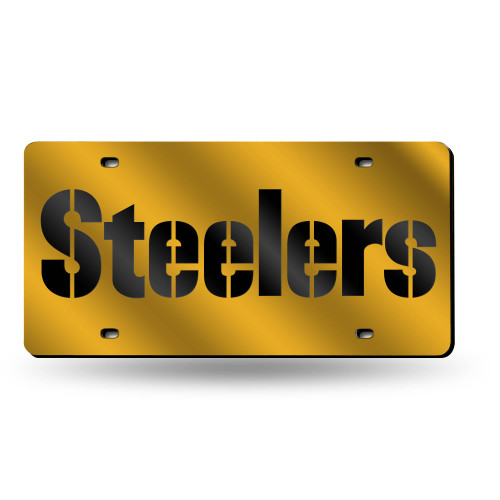 6" x 12" Black and Yellow NFL Pittsburgh Steelers Tag - IMAGE 1