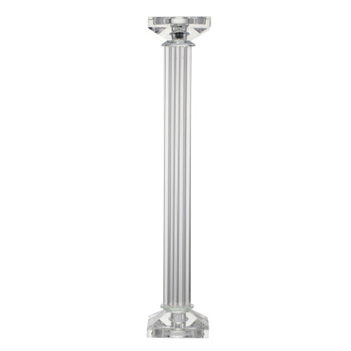 17.75" Clear Traditional Crystal Pillar Candle Holder - IMAGE 1