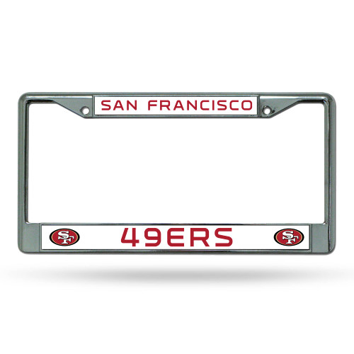 6" x 12" White and Red NFL San Francisco 49ers License Plate Cover - IMAGE 1