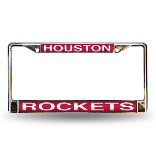 6" x 12" Red and White NBA Houston Rockets Rectangular License Plate Cover - IMAGE 1