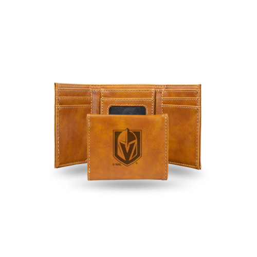 4" Brown NHL Vegas Golden Knights Trifold Wallet - IMAGE 1