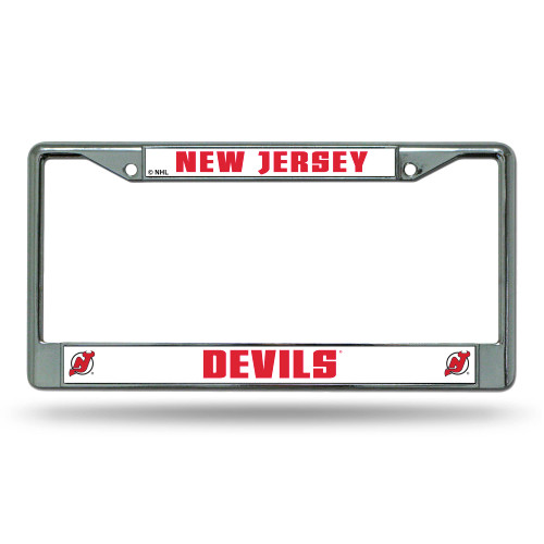 6" x 12" Red and White NHL New Jersey Devils License Plate Cover - IMAGE 1