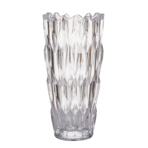 11.5" Clear Classic Vintage Style Short Glass Flower Vase - IMAGE 1