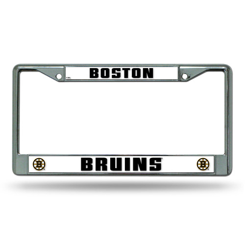 6" x 12" Black and White NHL Boston Bruins License Plate Cover - IMAGE 1