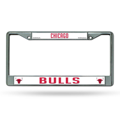 6" x 12" Red and White NBA Chicago Bulls License Plate Cover - IMAGE 1