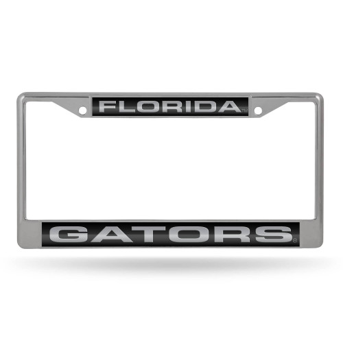 6" x 12" Black and Silver Colored College Florida Gators License Plate Cover - IMAGE 1