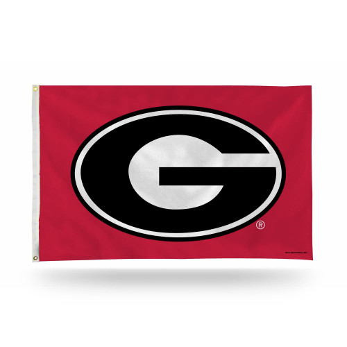 3' x 5' Gray and Red College Georgia Bulldogs Rectangular Banner Flag - IMAGE 1