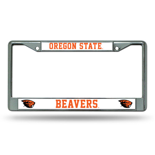 6" x 12" Orange and White College Oregon State Beavers License Plate Cover - IMAGE 1