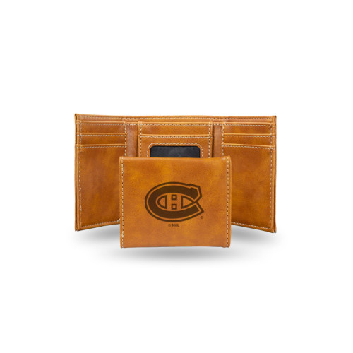 4" Brown NHL Montreal Canadiens Trifold Wallet - IMAGE 1