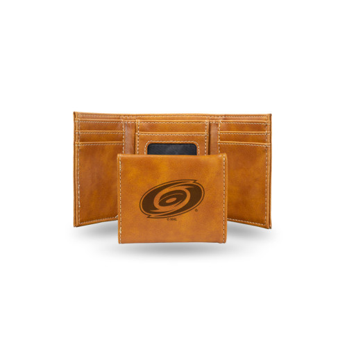 4" Brown NHL Carolina Hurricanes Rectangular Trifold Wallet - IMAGE 1