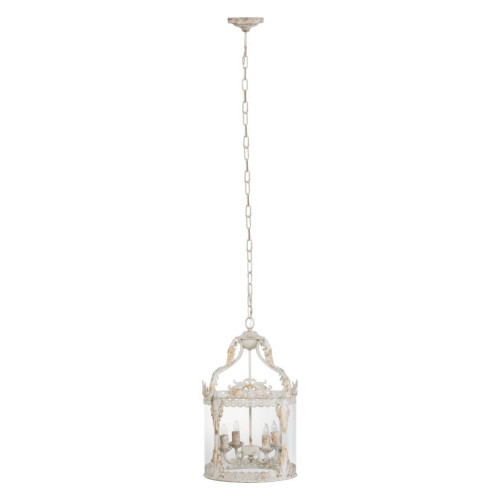 Antique Style 4-Light Chandelier - 23" - White and Gold - IMAGE 1