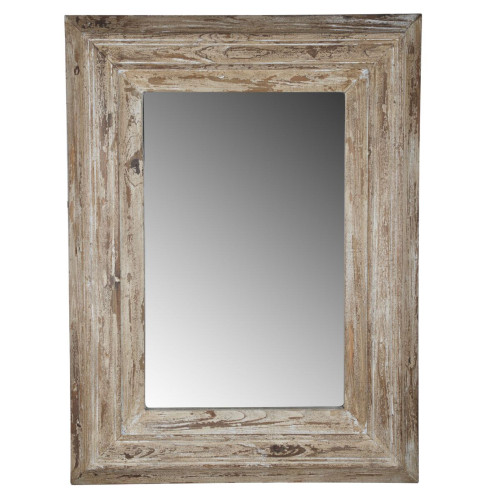 39.25" Antique White Distressed Finish Colfax Framed Wall Mirror - IMAGE 1