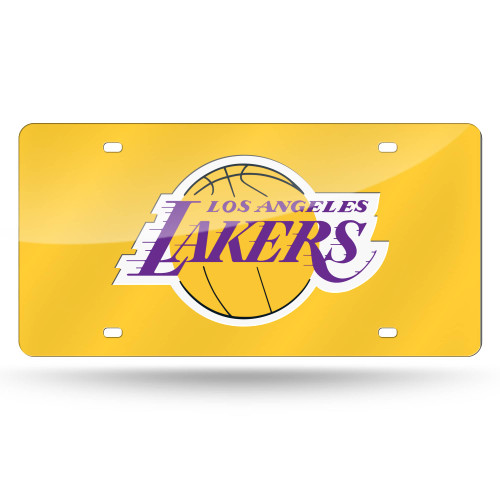 6" x 12" Yellow and White NBA Los Angeles Lakers Tag - IMAGE 1