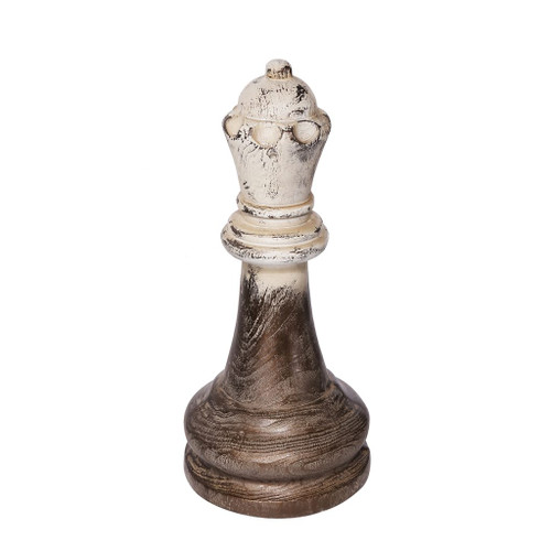 Two Tone Queen Finial Decoration - 20.5" - Gold and White - IMAGE 1