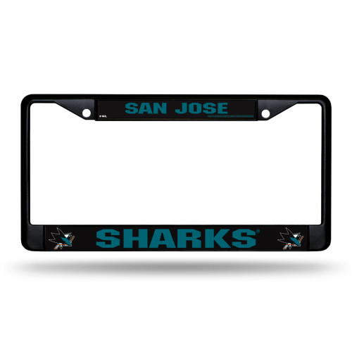6" x 12" Black and Blue NHL San Jose Sharks License Plate Cover - IMAGE 1