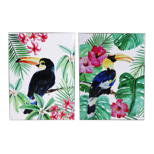 Set of 2 Vibrantly Colored Tropical Nature Themed Wall Art 31.5" - IMAGE 1
