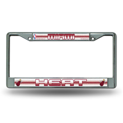 6" x 12" Red and White NBA Miami Heat License Plate Cover - IMAGE 1