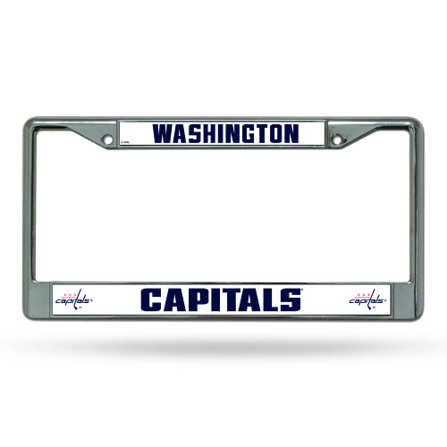 6" x 12" Blue and White NHL Washington Capitals Auto License Plate Cover - IMAGE 1