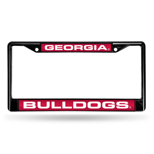 6" x 12" Pink and White College Georgia Bulldogs Rectangular License Plate Cover - IMAGE 1
