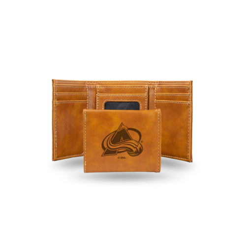 4" Brown NHL Colorado Avalanche Rectangular Trifold Wallet - IMAGE 1