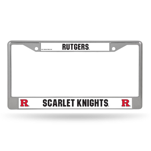 6" x 12" Black and White College Rutgers Scarlet Knights License Plate Cover - IMAGE 1