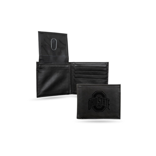 4" Black College Ohio State Buckeyes Engraved Billfold Wallet - IMAGE 1