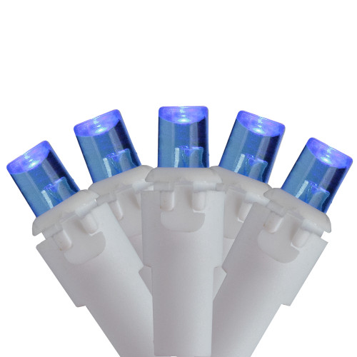 Set of 70 Blue LED Wide Angle Icicle Christmas Lights - 6ft White Wire - IMAGE 1