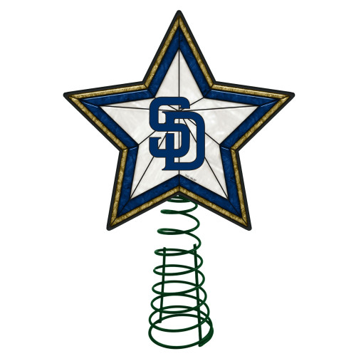 10" Lighted Blue and White Star MLB San Diego Padres Christmas Tree Topper - IMAGE 1