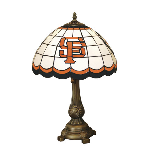 19.5" Orange and Black MLB San Francisco Giants Tiffany Table Lamp - IMAGE 1