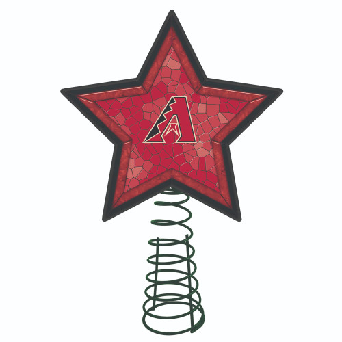 10" Lighted Red and Black Star MLB Arizona Diamondbacks Christmas Tree Topper - IMAGE 1