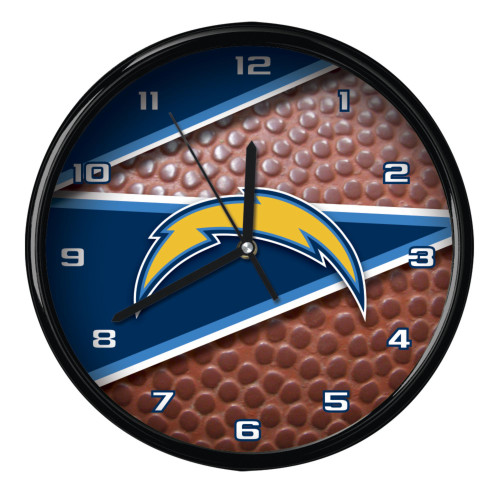 11.5" Blue and Brown NFL Los Angeles Chargers Wall Clock - IMAGE 1