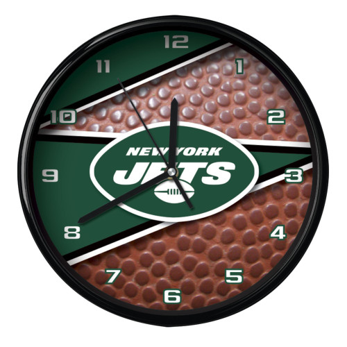 11.5" Green and Brown NFL New York Jets Wall Clock - IMAGE 1