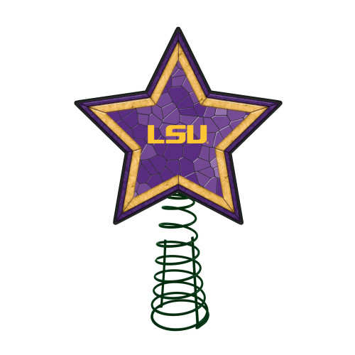 10" Lighted Purple and Yellow Star NCAA LSU Tigers Christmas Tree Topper - IMAGE 1