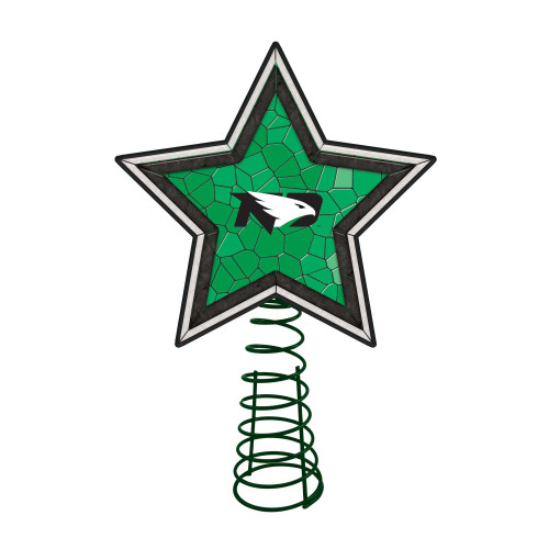 10" Lighted Green and Black Star NCAA North Dakota Fighting Hawks Christmas Tree Topper - IMAGE 1