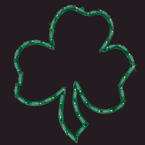 17" Lighted St. Patrick's Day Irish Shamrock Window Silhouette - IMAGE 1