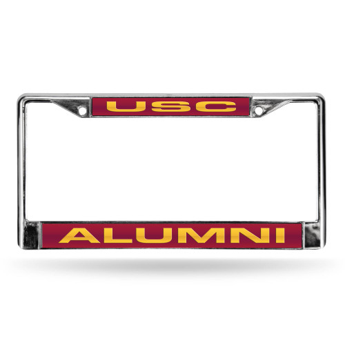 6" x 12" Yellow and Red College Southern California Trojans Rectangular License Plate Cover - IMAGE 1