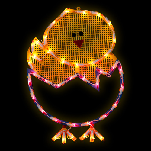 Lighted Hatching Baby Chick in Egg Easter Window Decoration - 17" - IMAGE 1