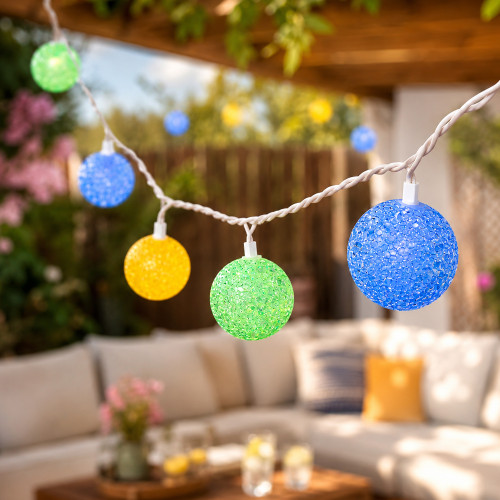 LED Globe Indoor Outdoor Patio Light Set - Multicolor - 7.5' White Wire - 10ct - IMAGE 1