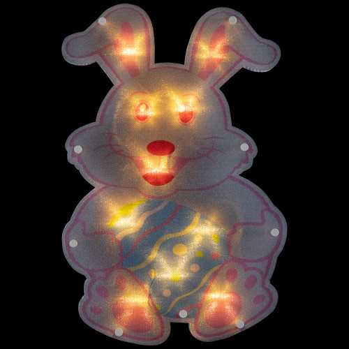Battery Operated LED Lighted Easter Bunny Window Decoration - 14" - IMAGE 1