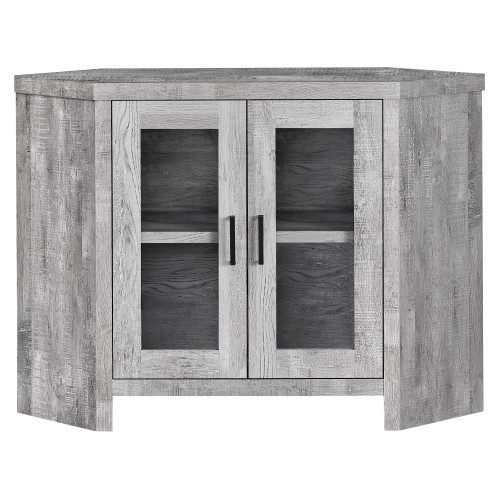 42" Gray Reclaimed Wood-Look Corner TV Stand - IMAGE 1