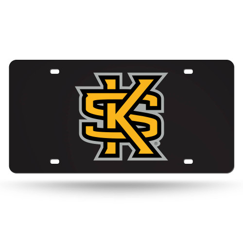12" Yellow and Black College Kennesaw State Owls Cut Tag - IMAGE 1